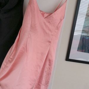 Pink Satin Mini Dress
